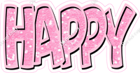 Happy Birthday - Baby Pink Sparkle