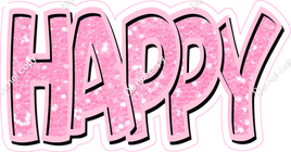 Happy Birthday - Baby Pink Sparkle