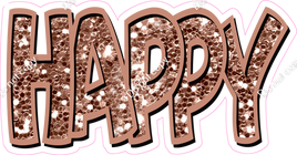 Happy Birthday - Rose Gold Sparkle