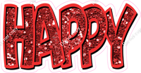 Happy Birthday - Red Sparkle