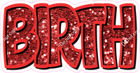 Happy Birthday - Red Sparkle