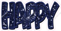 Happy Birthday - Navy Blue Sparkle