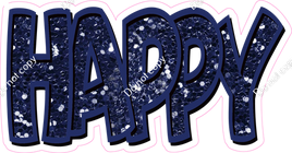 Happy Birthday - Navy Blue Sparkle