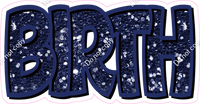 Happy Birthday - Navy Blue Sparkle