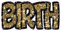 Happy Birthday - Black & Gold Sparkle