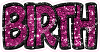 Happy Birthday - Black & Hot Pink Sparkle