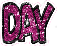 Happy Birthday - Black & Hot Pink Sparkle