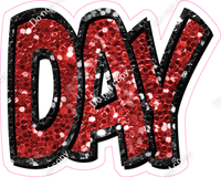 Happy Birthday - Black & Red Sparkle