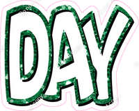 Happy Birthday - Green & White Sparkle