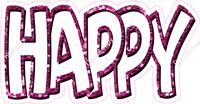 Happy Birthday - Hot Pink & White Sparkle