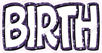 Happy Birthday - Purple & White Sparkle