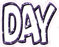 Happy Birthday - Purple & White Sparkle