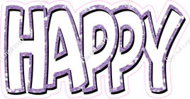 Happy Birthday - Lavender & White Sparkle