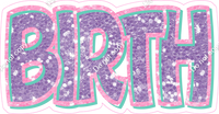Happy Birthday - Baby Pink Lavender Mint Sparkle