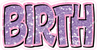 Happy Birthday - Baby Pink Lavender Sparkle