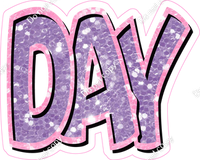 Happy Birthday - Baby Pink Lavender Sparkle