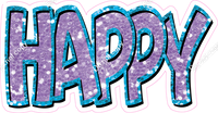 Happy Birthday - Caribbean Lavender Sparkle