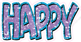 Happy Birthday - Caribbean Lavender Sparkle