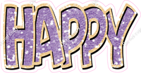 Happy Birthday - Champagne Lavender Sparkle