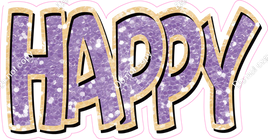 Happy Birthday - Champagne Lavender Sparkle
