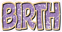 Happy Birthday - Champagne Lavender Sparkle