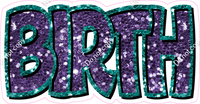 Happy Birthday - Teal Purple Sparkle