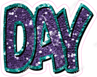 Happy Birthday - Teal Purple Sparkle