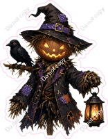 Scarecrow with Crow & Lantern