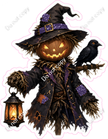 Scarecrow with Crow & Lantern