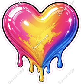 Drip Heart - Pink Yellow