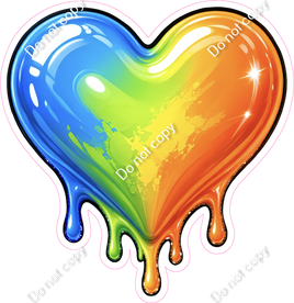 Drip Heart - Blue Orange
