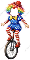 Clown on Unicycle Face Cutout