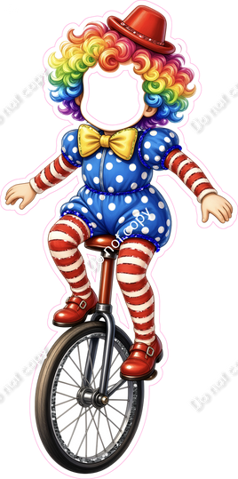 Clown on Unicycle Face Cutout