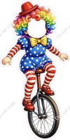 Clown on Unicycle Face Cutout