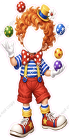 Clown Juggling Face Cutout