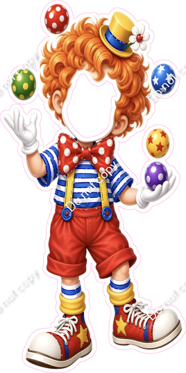 Clown Juggling Face Cutout