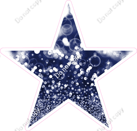 Bokeh - Navy Blue Star
