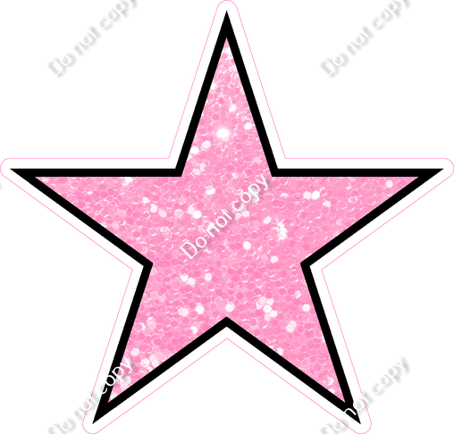 Sparkle - Baby Pink Star - Outlined| Sign Swag USA