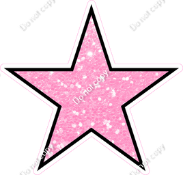 Sparkle - Baby Pink Star - Outlined