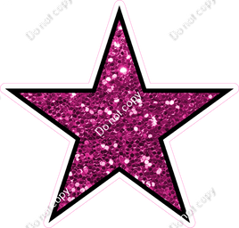 Sparkle - Hot Pink Star - Outlined