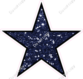 Sparkle - Navy Blue Star - Outlined
