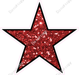 Sparkle - Red Star - Outlined