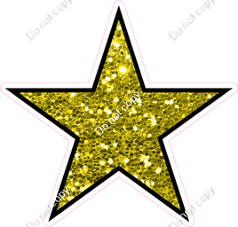 Sparkle - Yellow Star - Outlined