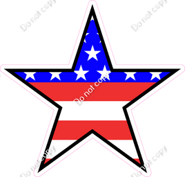 Flat Flag Star - Outlined