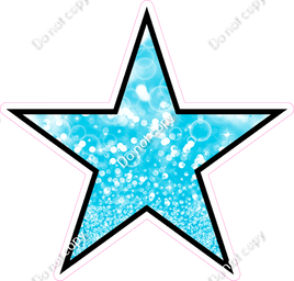 Bokeh - Baby Blue Star - Outlined