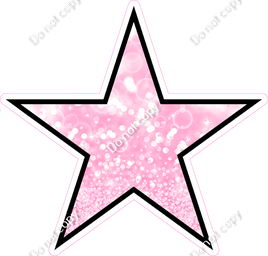 Bokeh - Baby Pink Star - Outlined