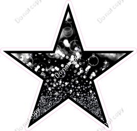 Bokeh - Black Star - Outlined