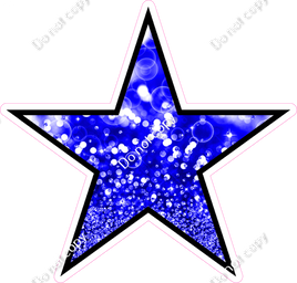 Bokeh - Blue Star - Outlined