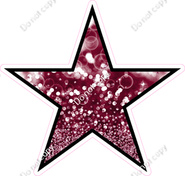 Bokeh - Burgundy Star - Outlined
