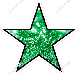 Bokeh - Green Star - Outlined